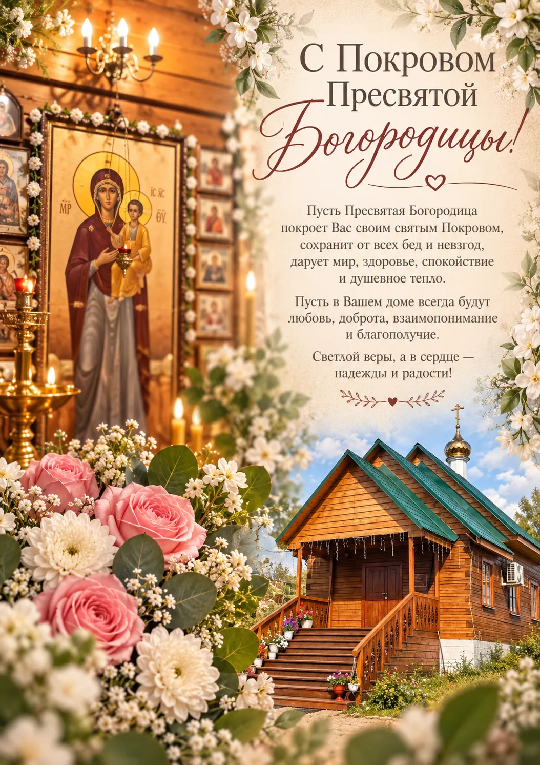 ✨Сердечно поздравляем всех с праздником Покрова Пресвятой Богородицы🕊 Пусть Царица Неб...