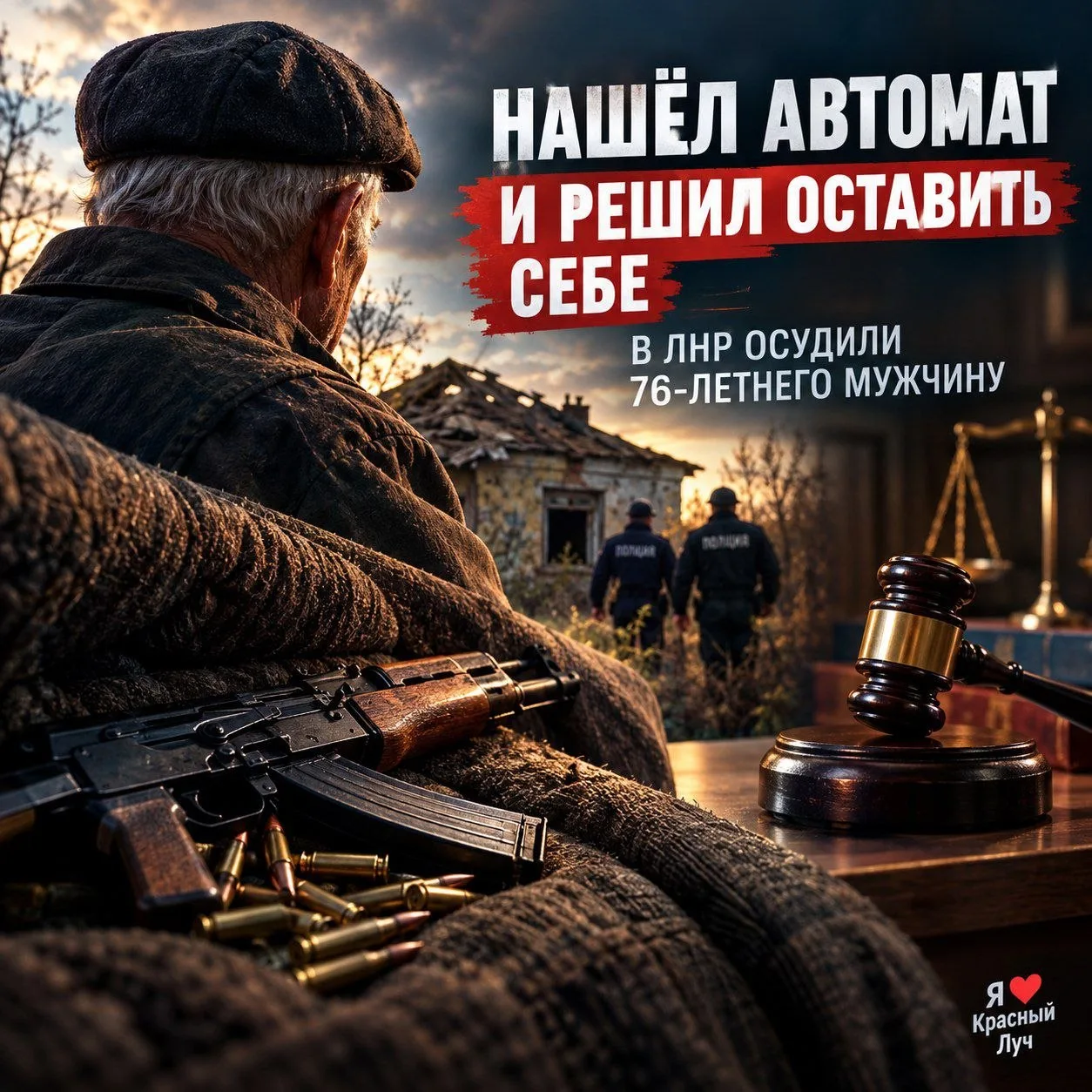 😳 Нашёл автомат и решил оставить себе: в ЛНР осудили 76-летнего мужчину
