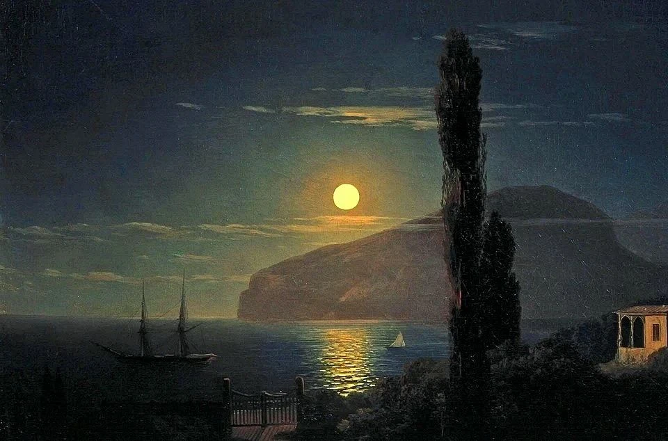 Айвазовский Иван Константинович, «Лунная ночь в Крыму», 1861, холст, масло, 57,8 х 81,7...