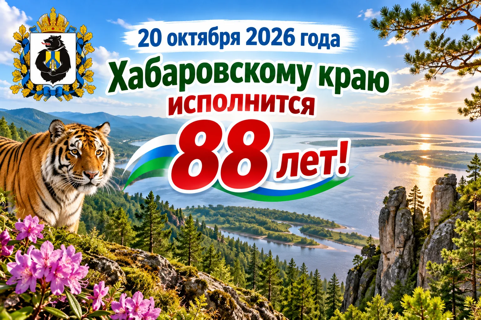 🎉 Важная дата: Хабаровскому краю — 88 лет! 🎉