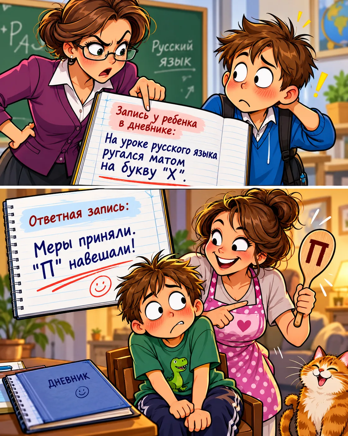 Запись у ребенка в дневнике: