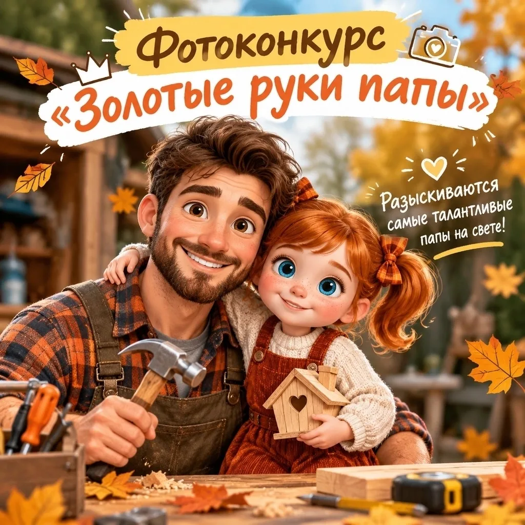 🛠 Внимание, наши замечательные папы! Объявляем фотоконкурс «Золотые руки папы»!