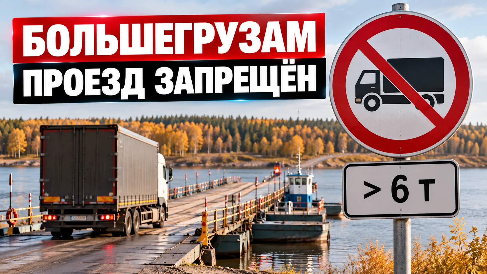 🚧 БОЛЬШЕГРУЗАМ ЗАКРЫЛИ ПРОЕЗД ПО МОСТУ ЧЕРЕЗ КАМУ В КИРОВСКОЙ ОБЛАСТИ