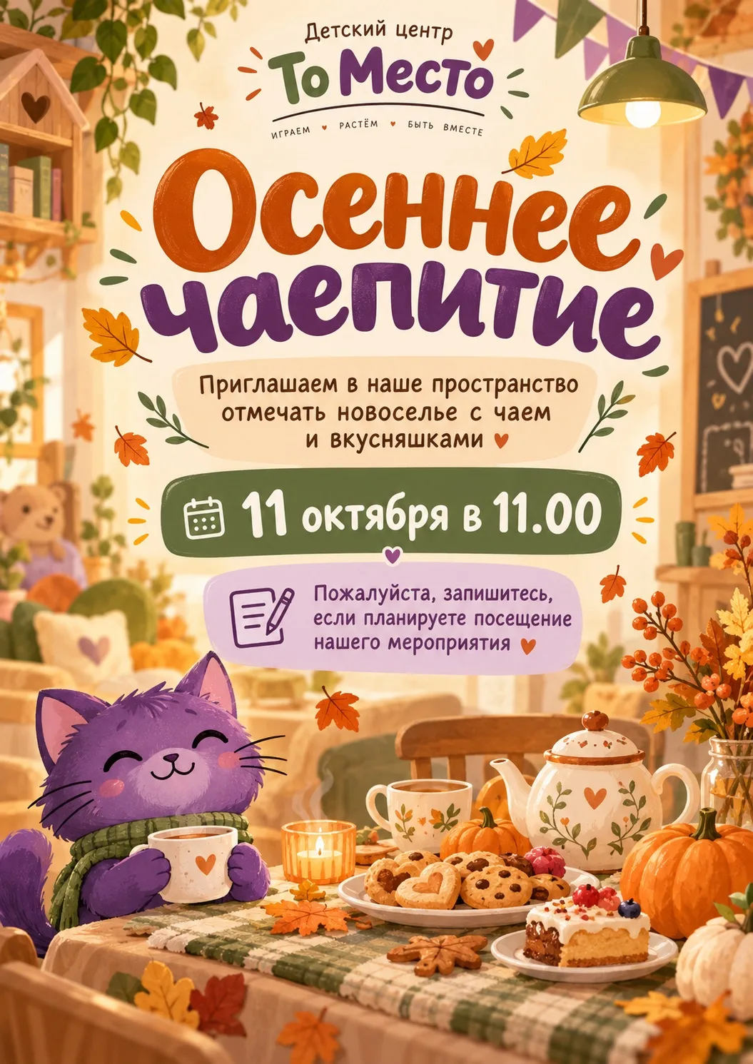 11 октября в 11:00 в воскресенье приглашаем всех на наше новоселье