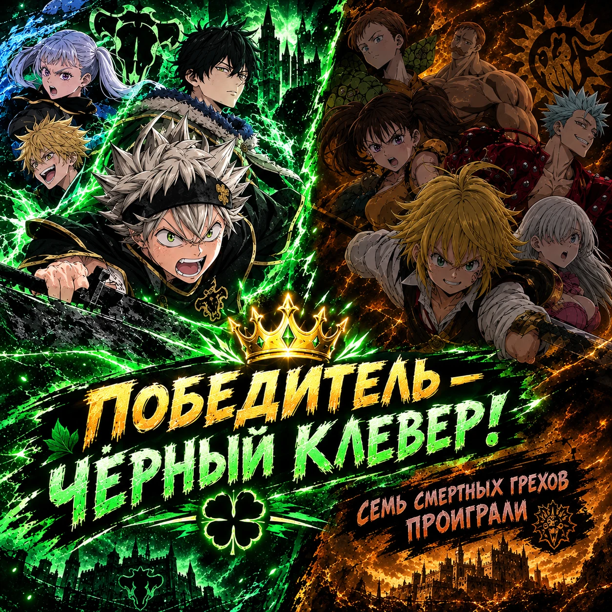 🔥 В ЭТОЙ БИТВЕ ПОБЕДИЛ ЧЁРНЫЙ КЛЕВЕР! ☘️🏆