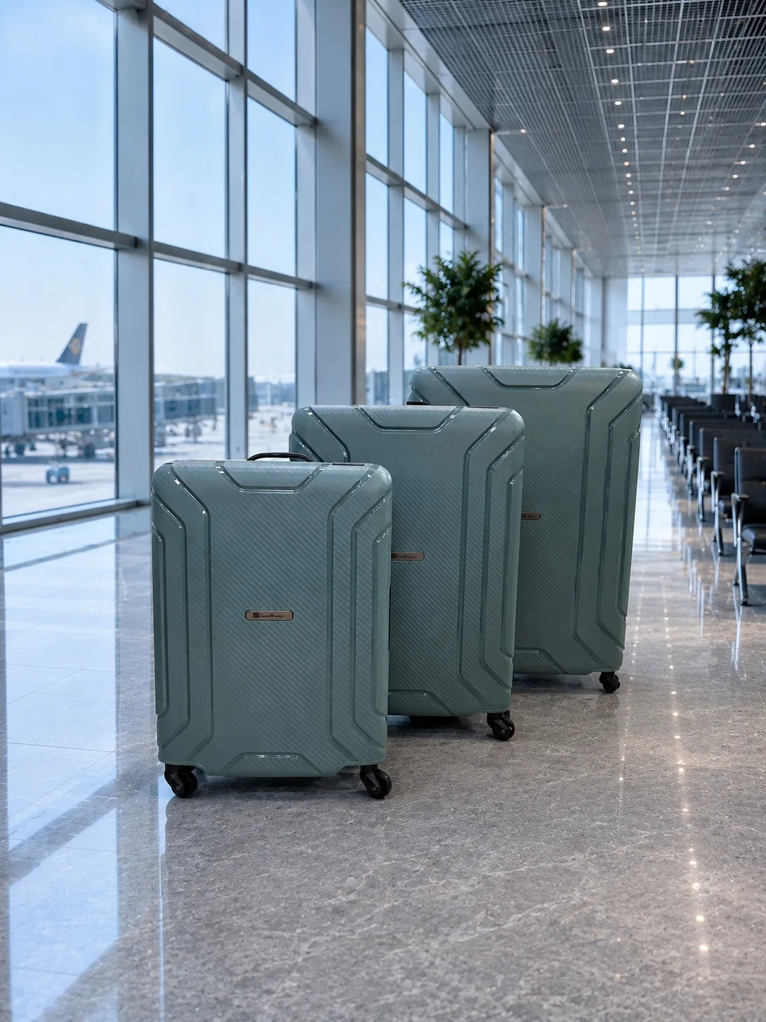 ✅Чемодан установлен центральным батарейным кодовым замком с пониженным TSA и двумя боко...