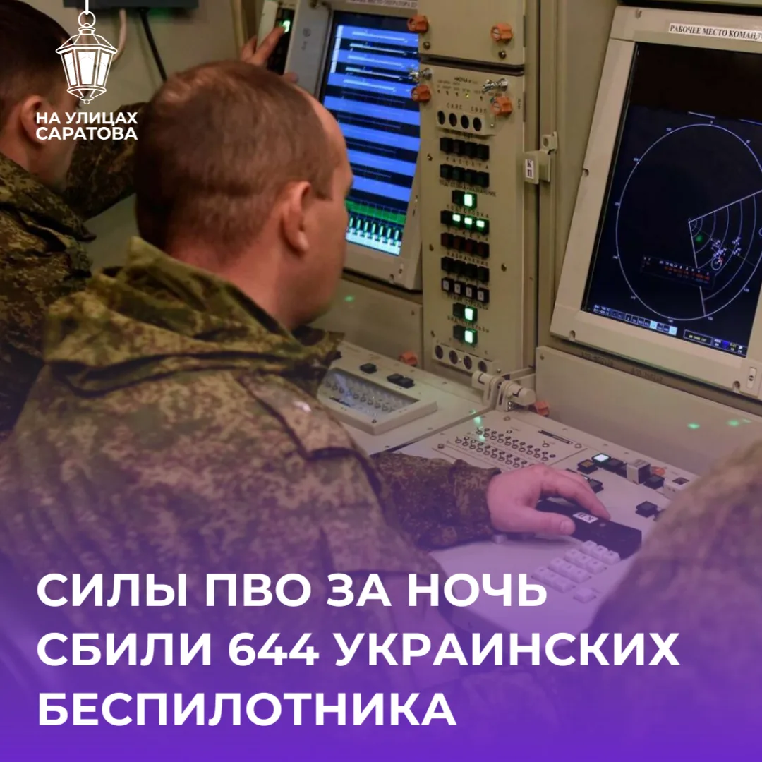 ❗️Силы ПВО сбили 644 БПЛА над Саратовской областью и другими регионами