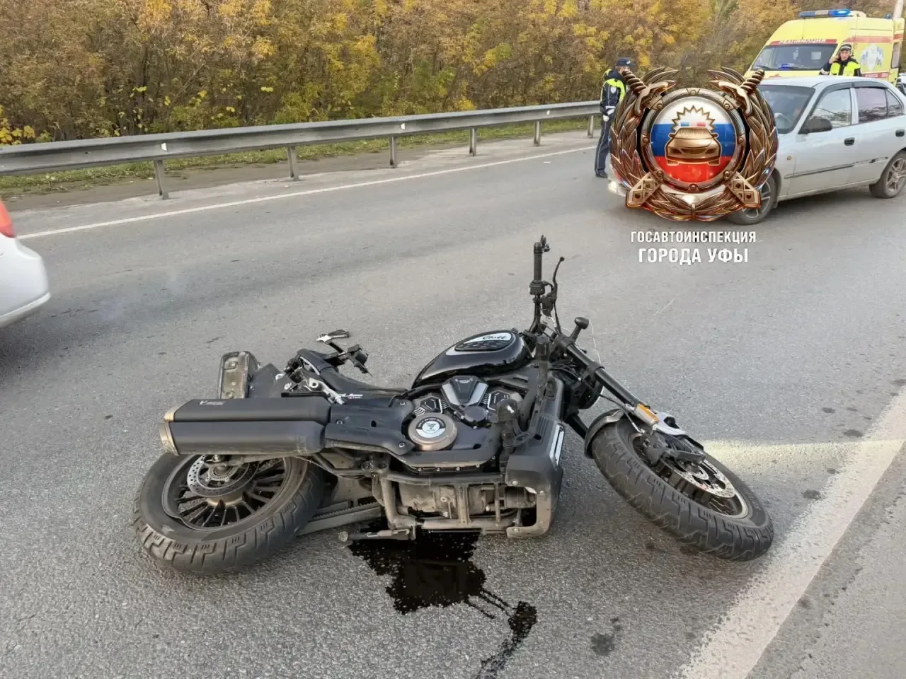 В Уфе мотоциклист столкнулся с Suzuki на Демском шоссе