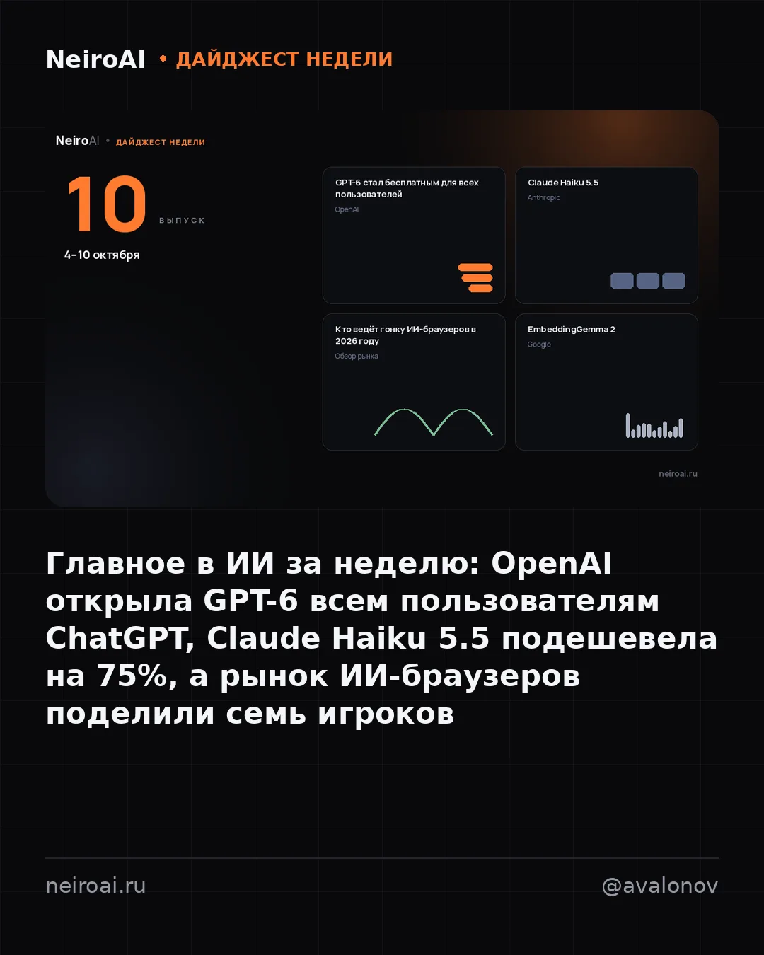 1,2 млрд недельных пользователей ChatGPT получили GPT-6 бесплатно. Неделя вышла негромк...