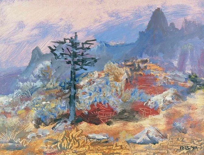 👆 Ростислав Барто. Коктебель осенью, 1941. Бумага, темпера, масло. 30,9 х 40,4