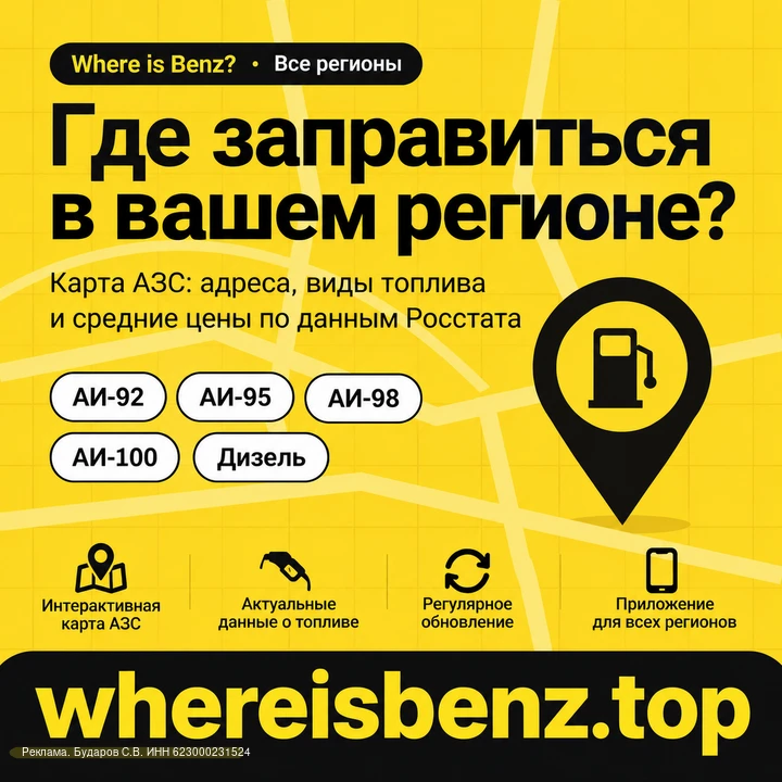 ⛽ WHERE IS BENZ — БЕНЗИН ЕСТЬ. ОСТАЛОСЬ УЗНАТЬ ГДЕ.