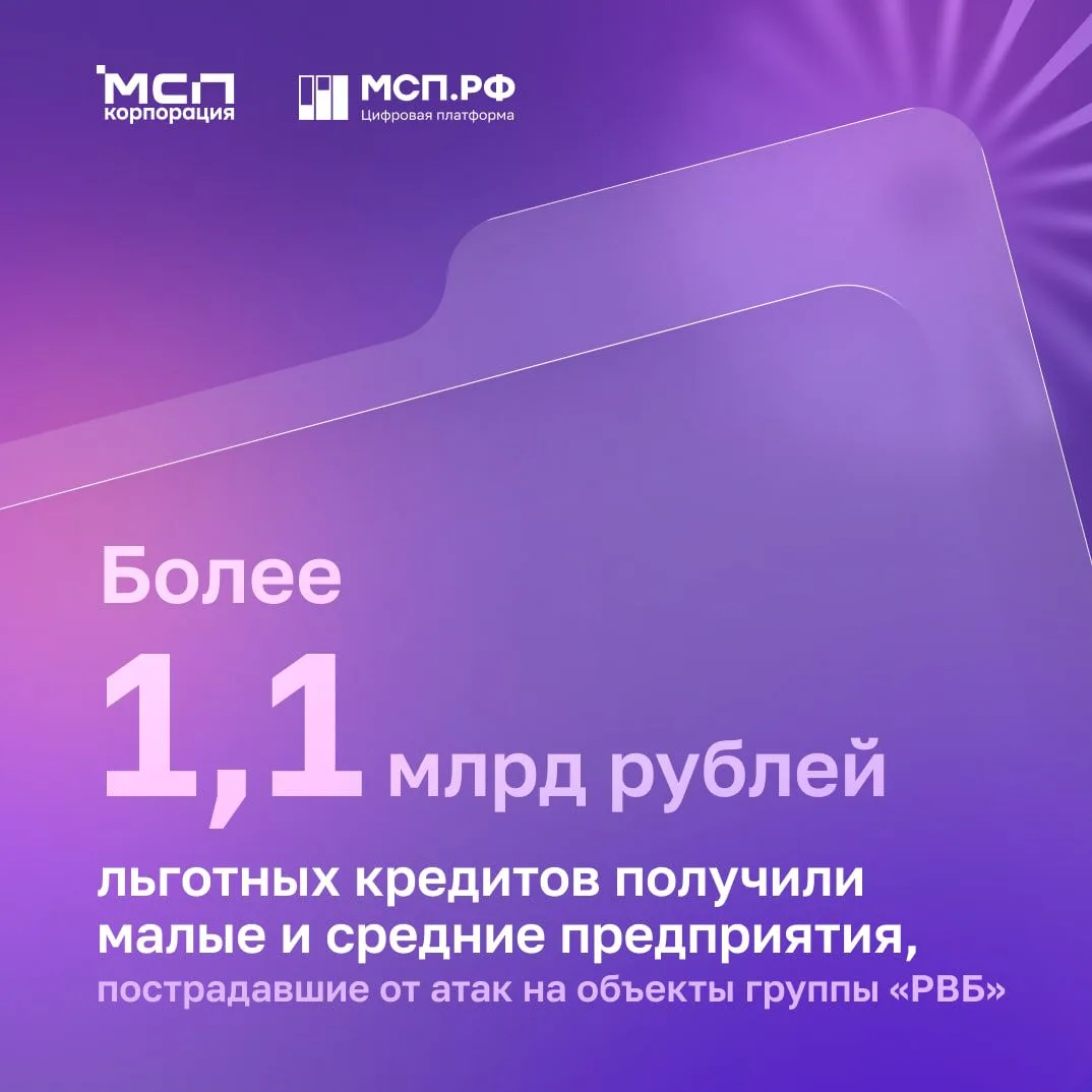 ⚡️ 1,15 млрд рублей льготных кредитов получили предприниматели Wildberries, пострадавши...