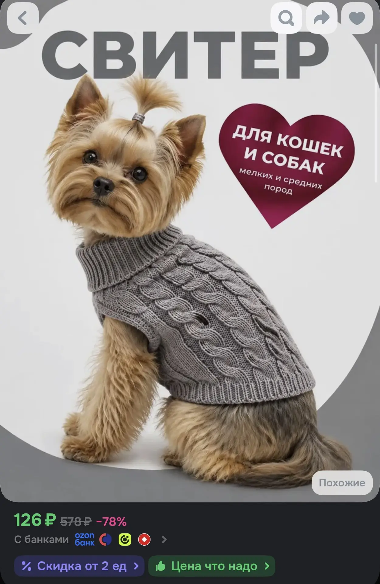 Свитер для собак