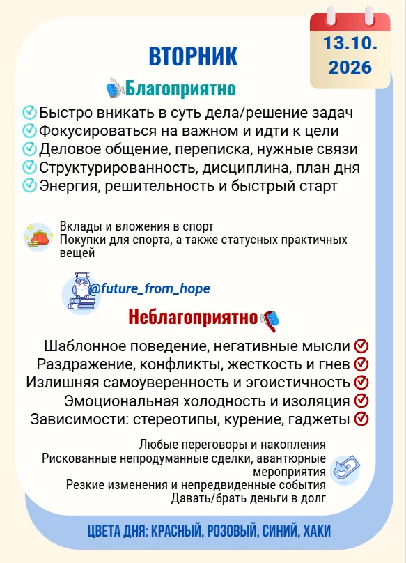 Это день для смелых действий через интуицию, преодоления препятствий и борьбы за справе...