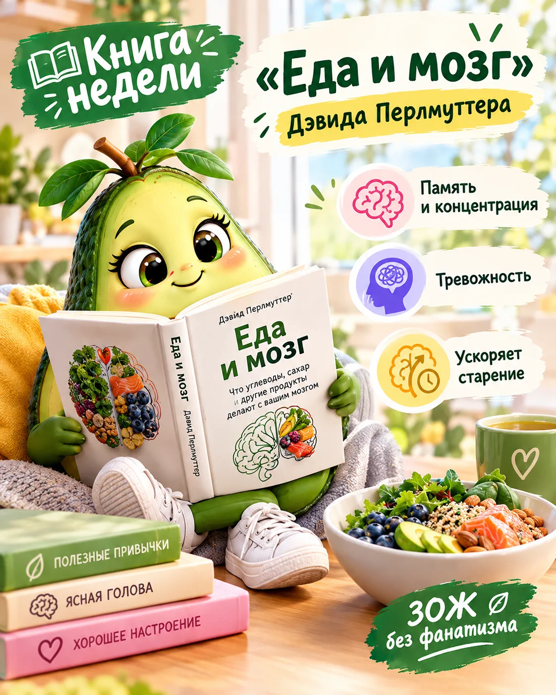 📚 Книга недели: «Еда и мозг» Дэвида Перлмуттера