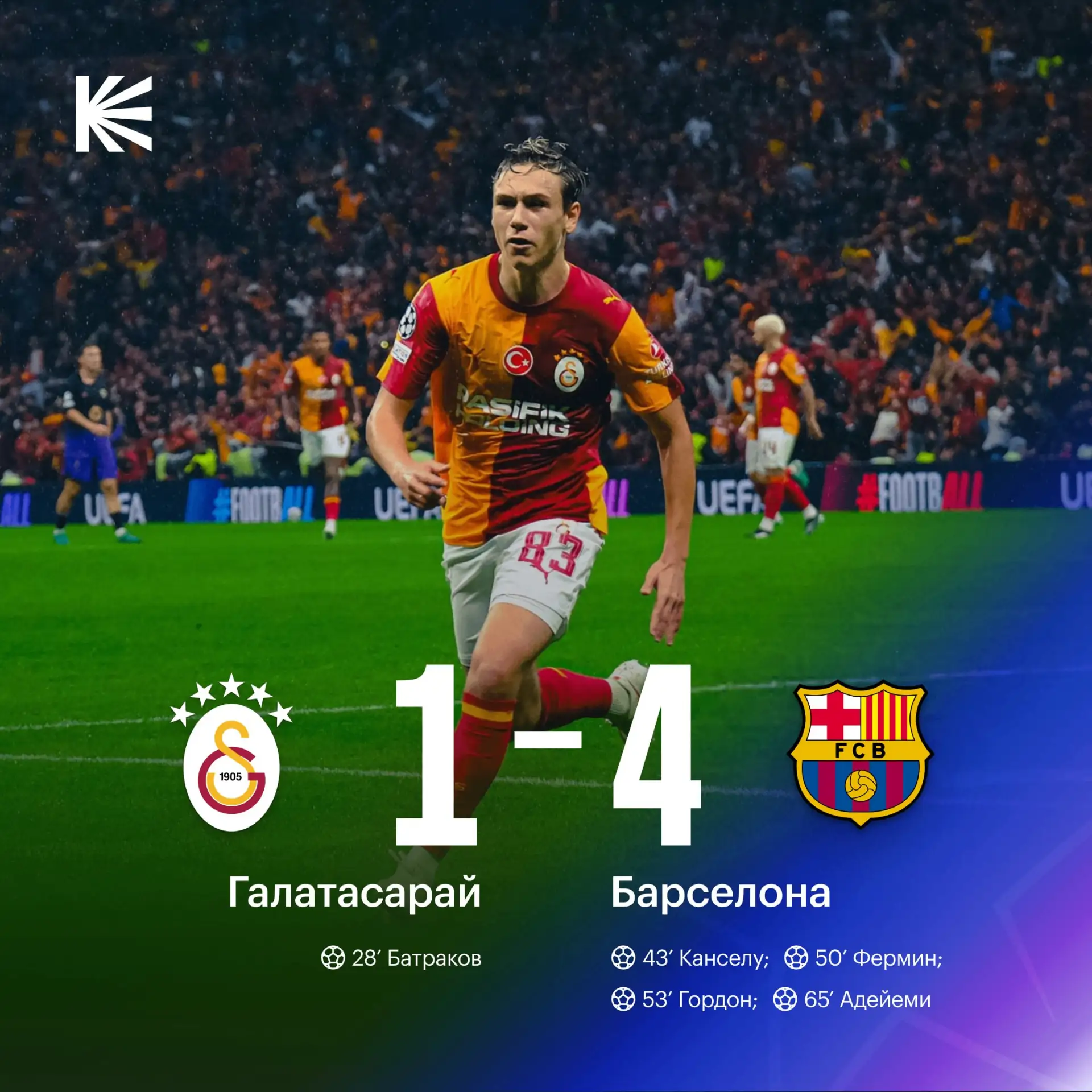 🇪🇸 «Барселона» разгромила «Галатасарай» в Стамбуле