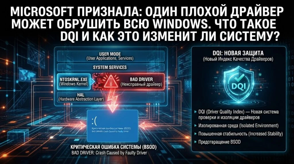 🪟 Microsoft признала: один плохой драйвер может обрушить всю Windows. Что такое DQI и ...