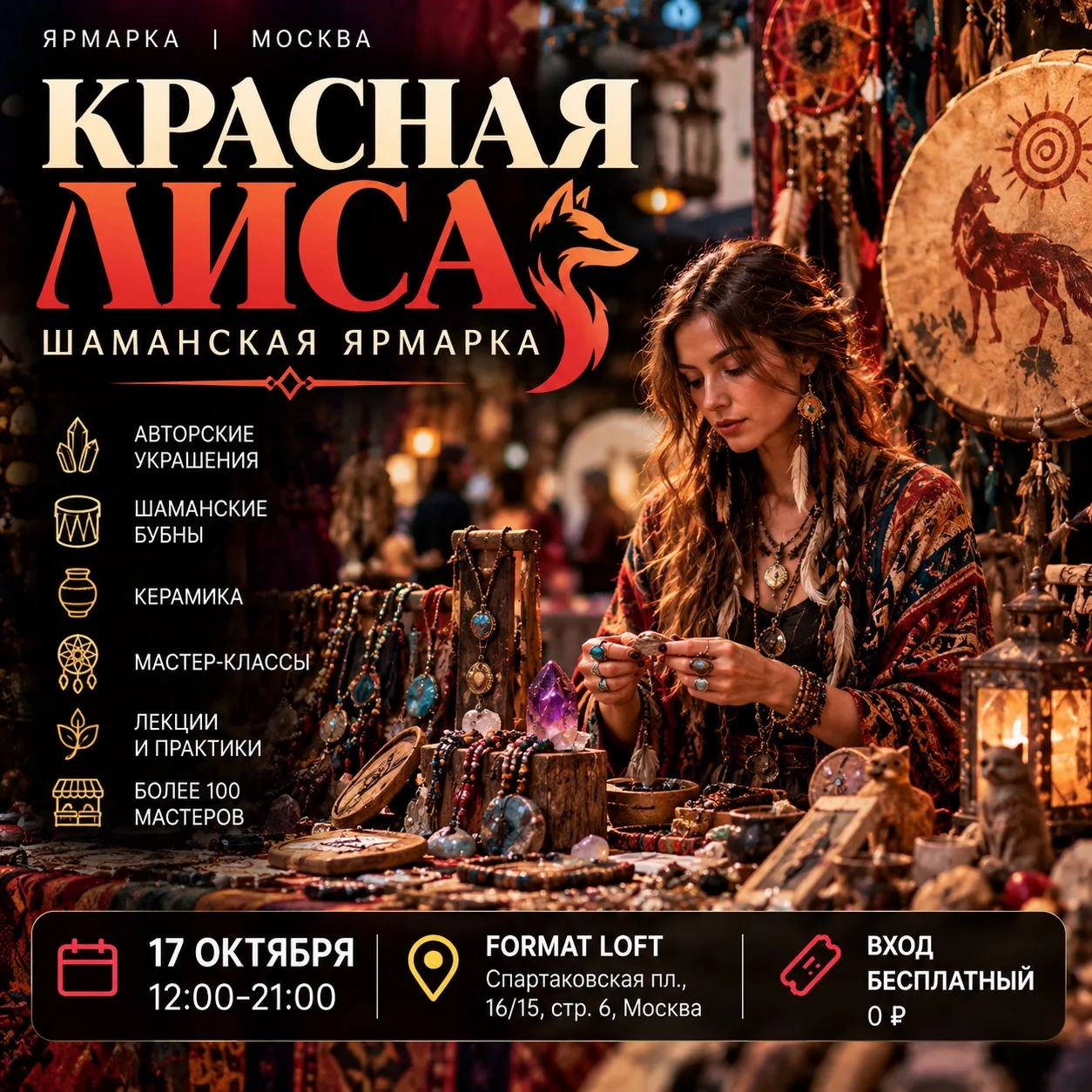 🦊🔮 В Москве откроется необычная шаманская ярмарка — более 100 мастеров, бубны, украше...