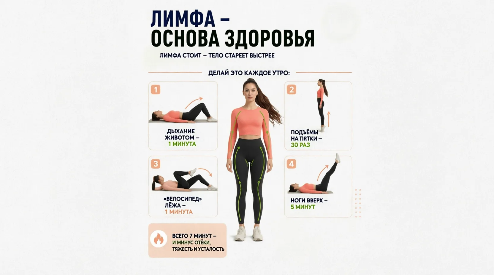 7 минут для лимфы: минус отёки и тяжесть 🌿💧