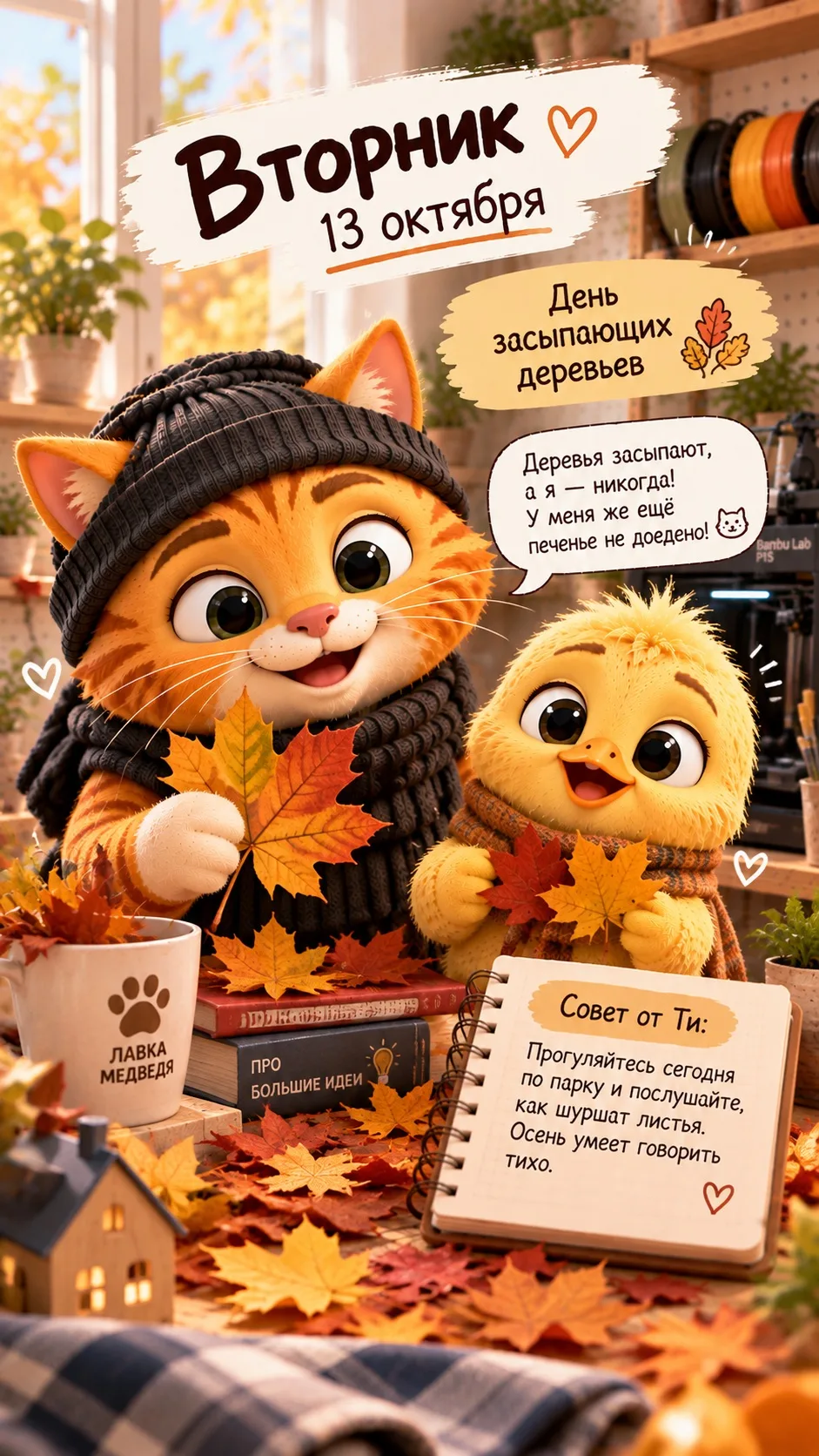 Доброе утро! 🍂 Пусть день будет спокойным, уютным и без лишней спешки. Иногда лучший п...