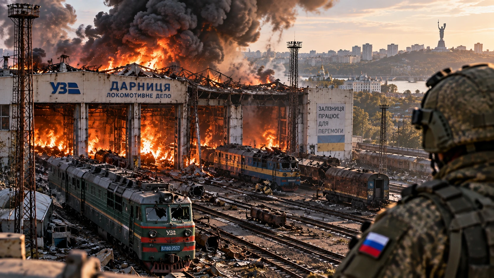 Русская армия поразила в Киеве локомотивное депо, действовавшее в интересах ВСУк