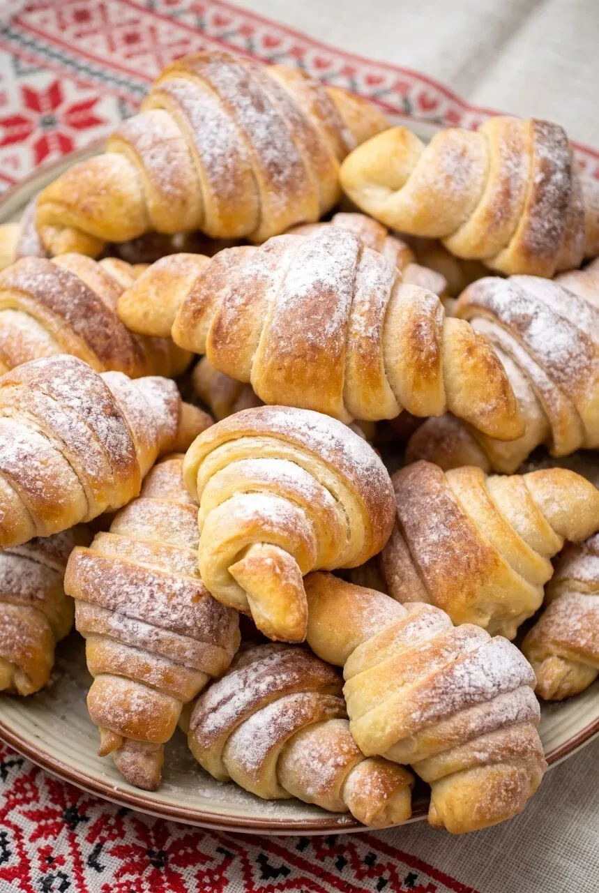 🥐 Домашние круассаны с маслом и сахаром