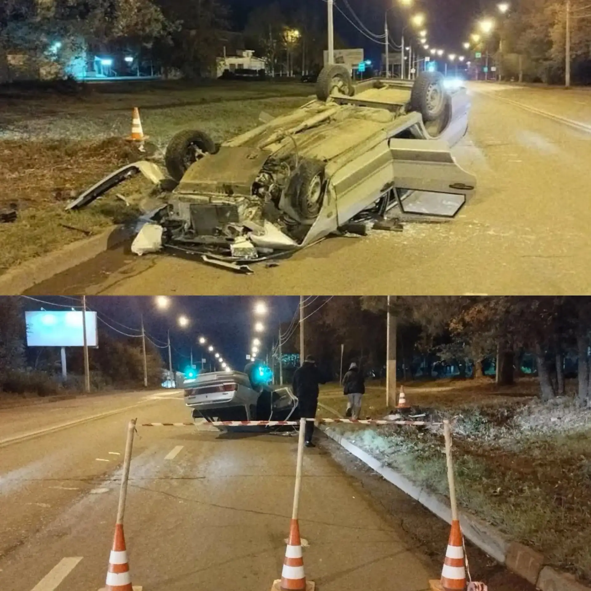 🚗 67-летний водитель вылетел с дороги и перевернулся