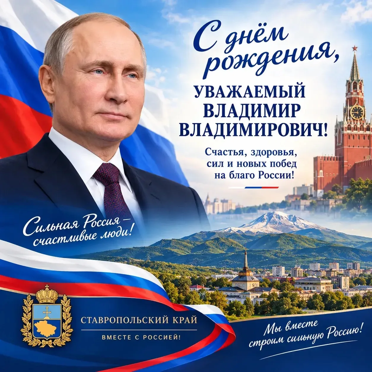 Сегодня день рождения Владимира Владимировича Путина, главы нашего государства.