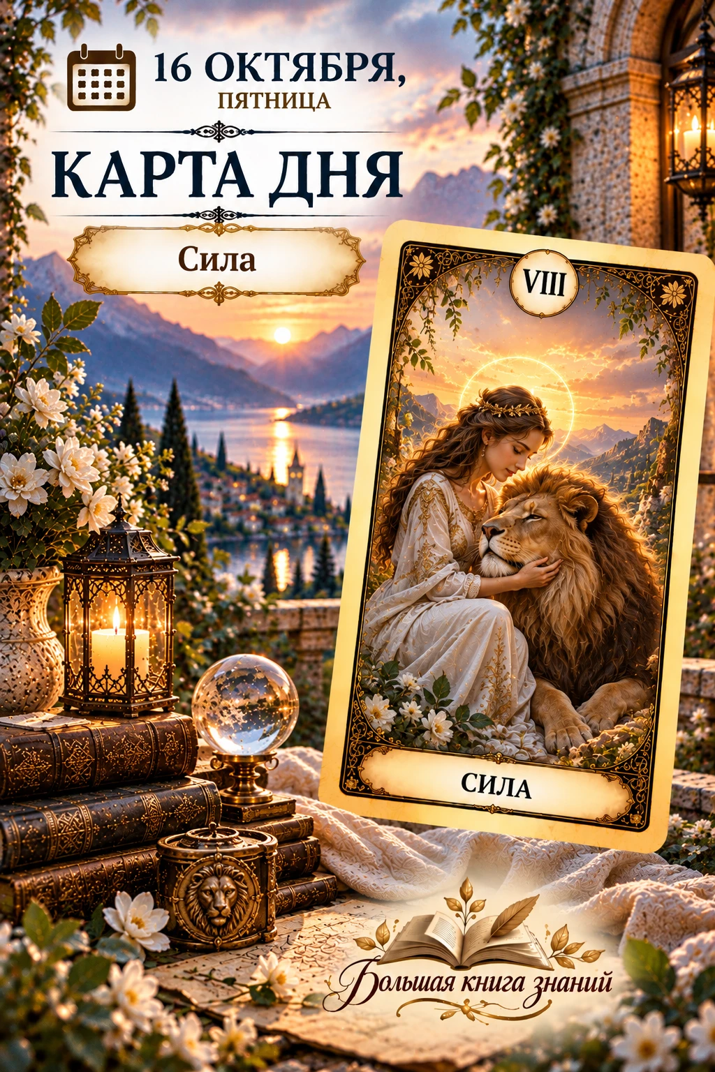 📅 16 октября, пятница — карта дня: Сила 🦁