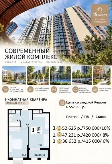 Этот ЖК находится в Новой Адыгее, и идеально подойдет тем, кто хочет максимально близко...