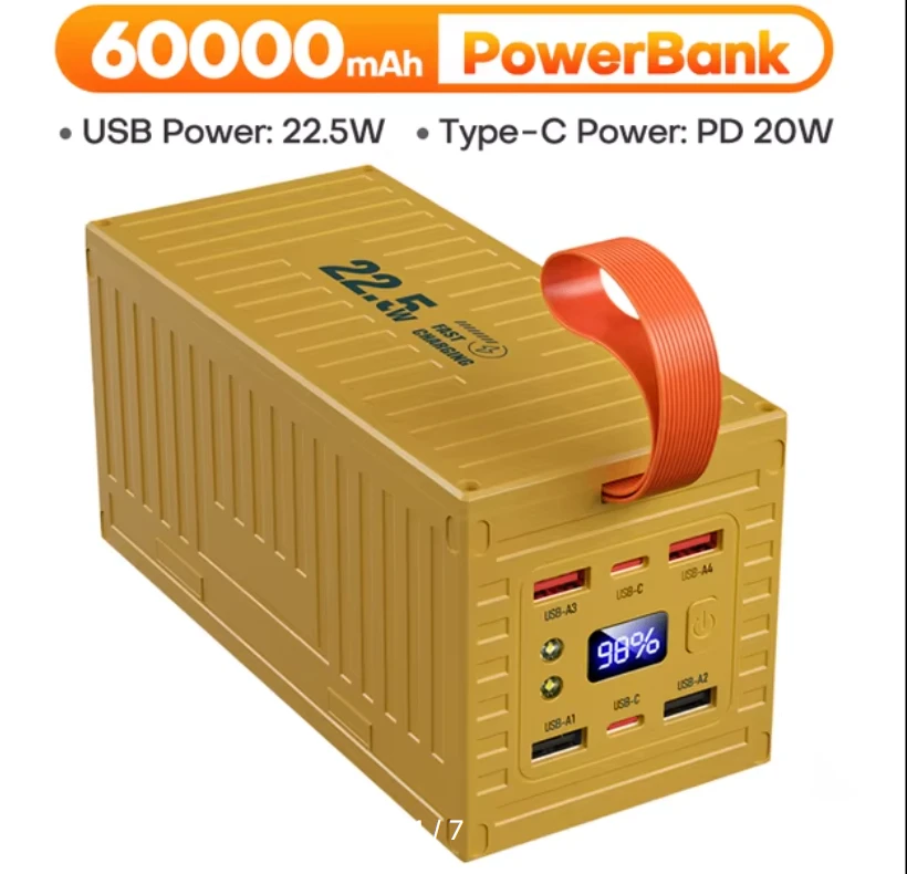 📱 QOOVI 60000 мАч Power Bank 22,5 Вт