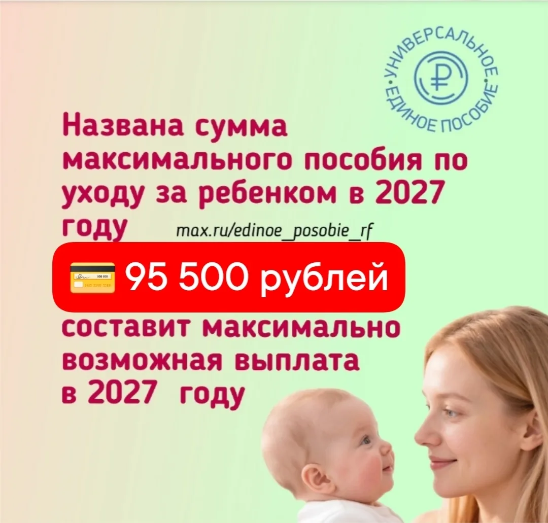 Названа сумма максимального пособия по уходу за ребенком в 2027 году