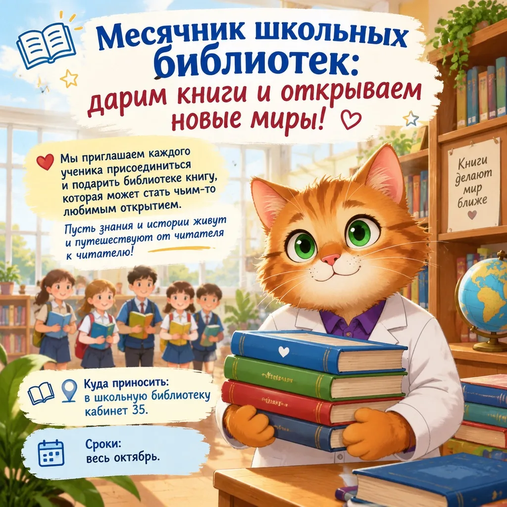 Месячник школьных библиотек: дарим книги и открываем новые миры!