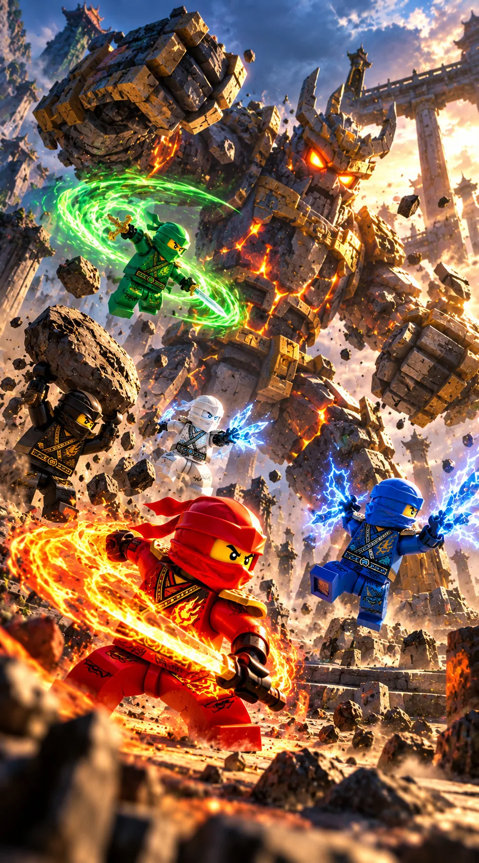 Обои на телефон в стиле LEGO Ninjago (Лего Ниндзяго)