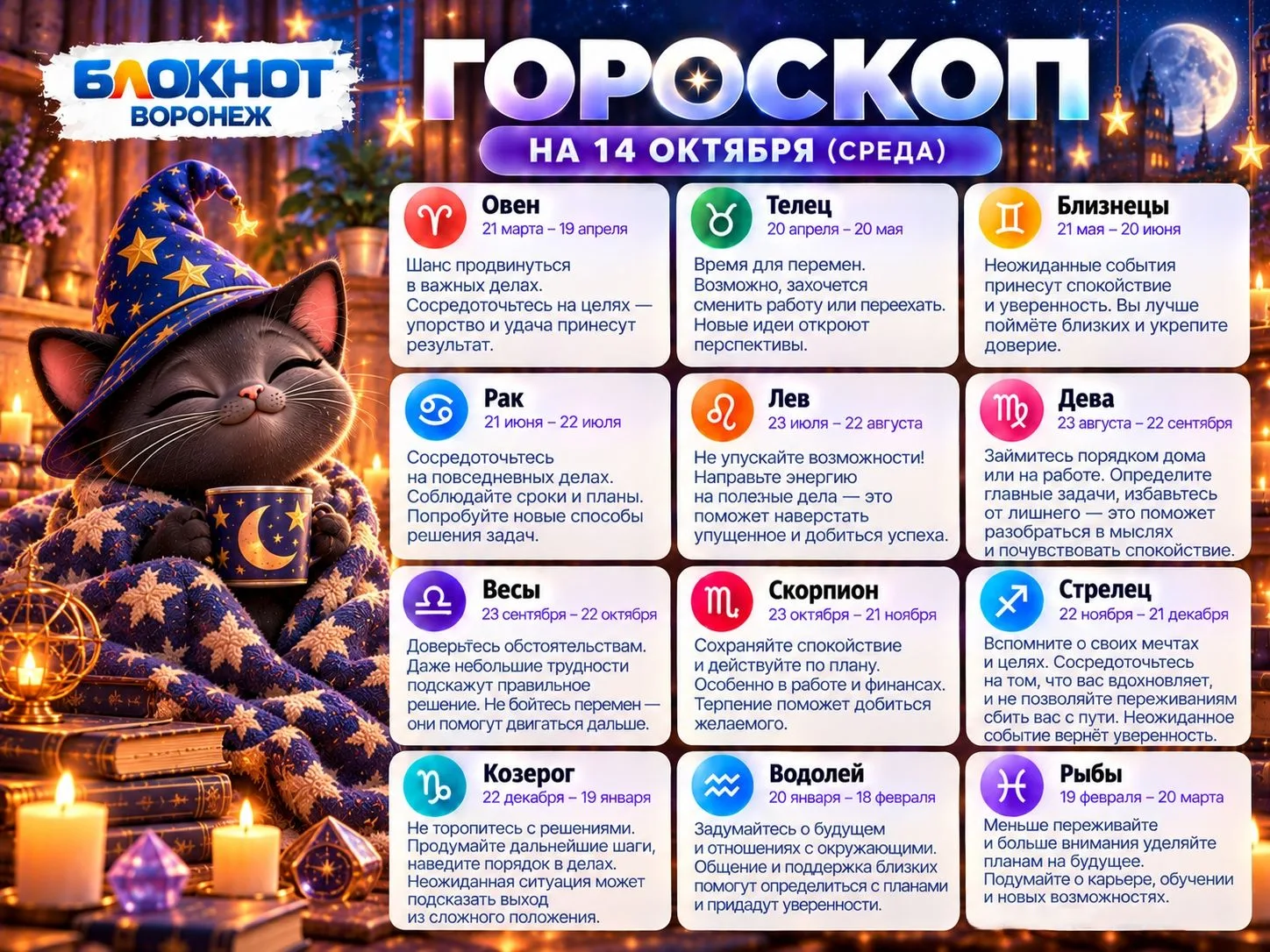 ✨ Гороскоп от кошечки на завтра