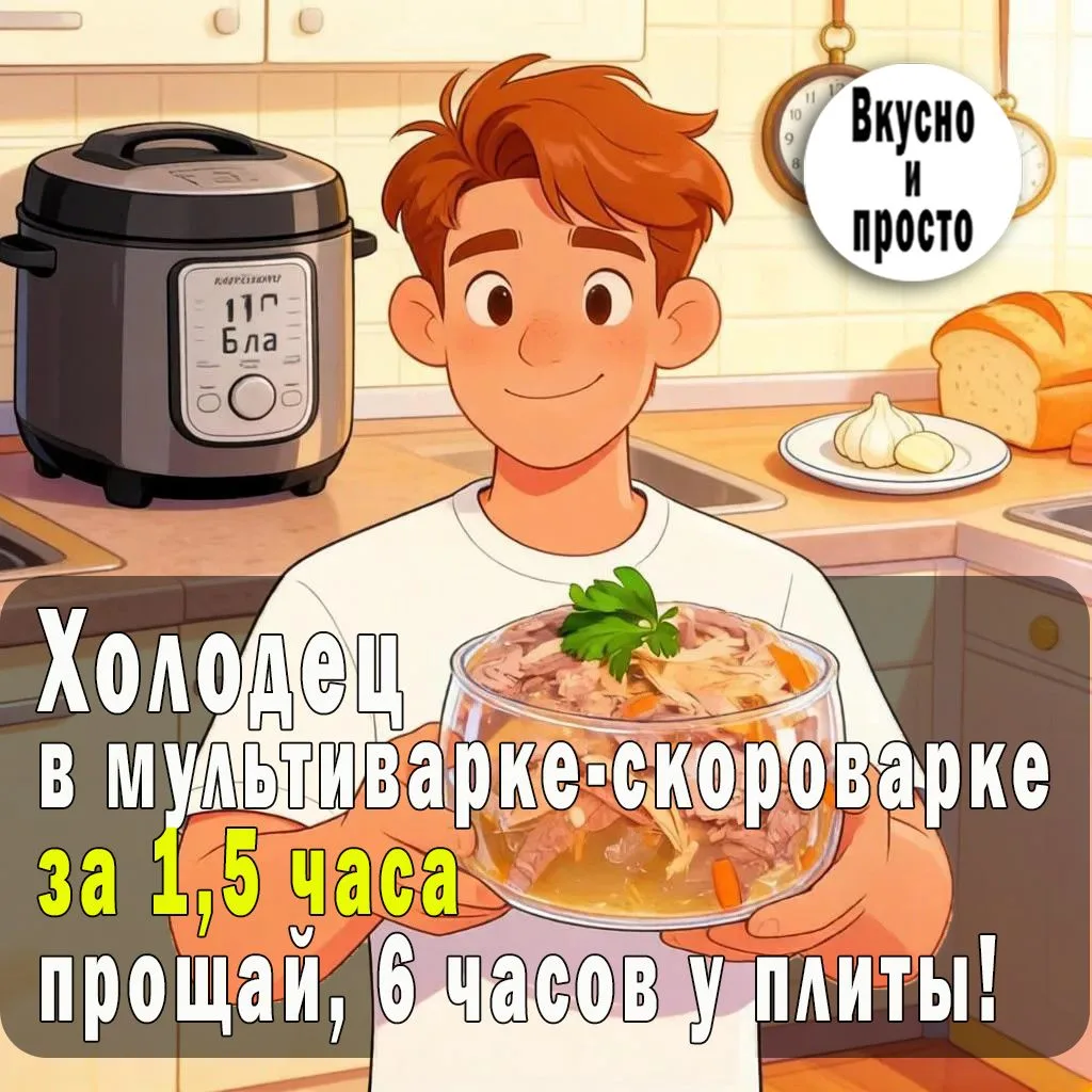 Холодец в мультиварке-скороварке за 1,5 часа.