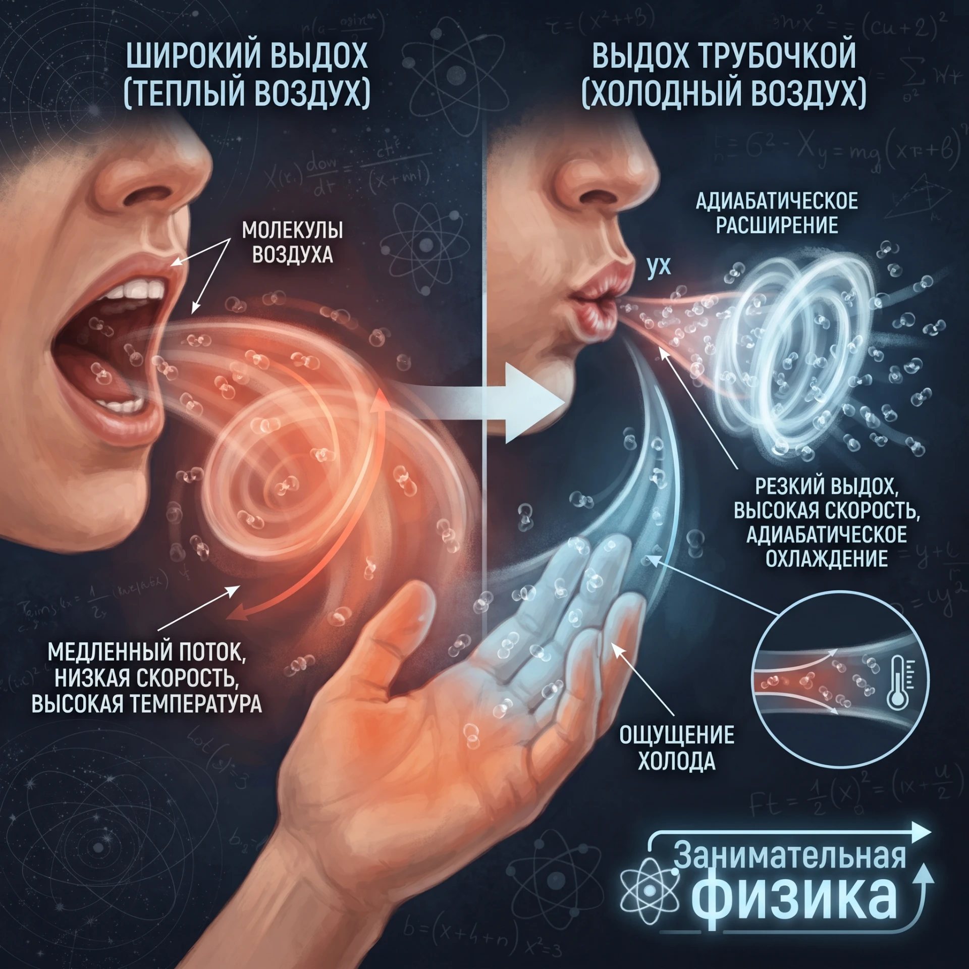 🌬️ Теплый и холодный выдох