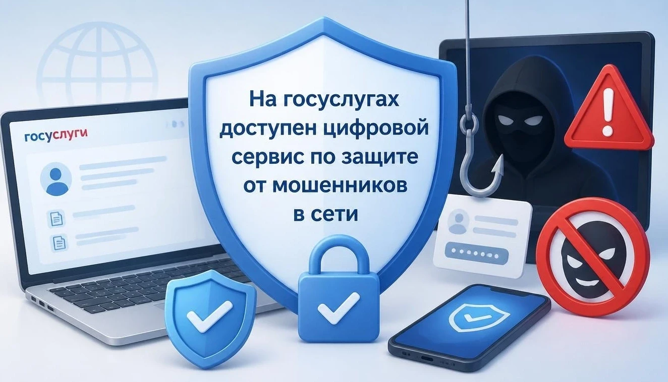 📲 На госуслугах доступен цифровой сервис по защите от мошенников в сети