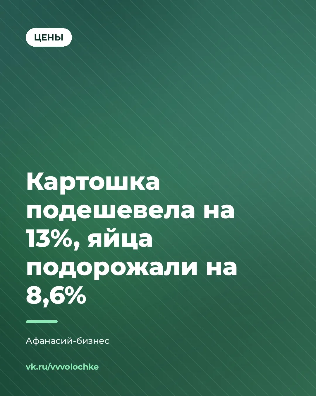 🛒 КАРТОШКА ПОДЕШЕВЕЛА НА 13%, ЯЙЦА ПОДОРОЖАЛИ НА 8,6%