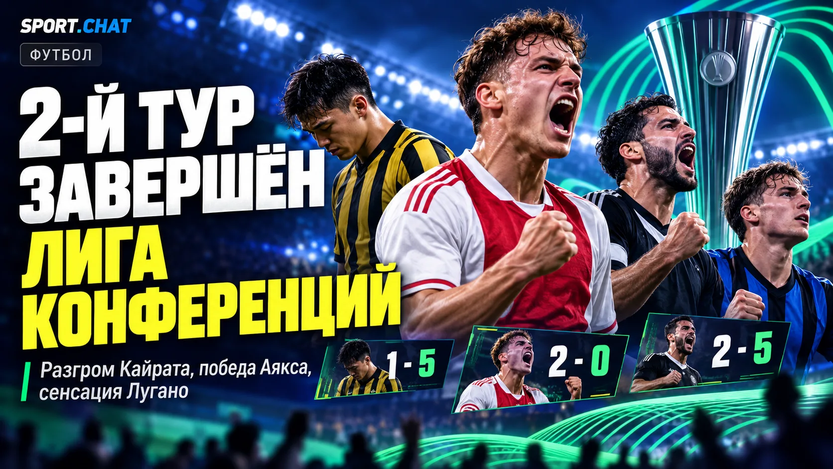 Лига конференций: завершился 2-й тур — разгром «Кайрата», сенсация «Лугано» и победа «А...
