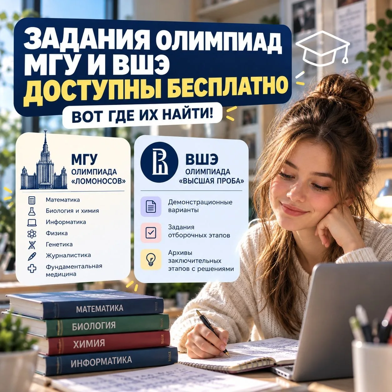 🏆 ЗАДАНИЯ ОЛИМПИАД МГУ И ВШЭ ДОСТУПНЫ БЕСПЛАТНО. ВОТ ГДЕ ИХ НАЙТИ!