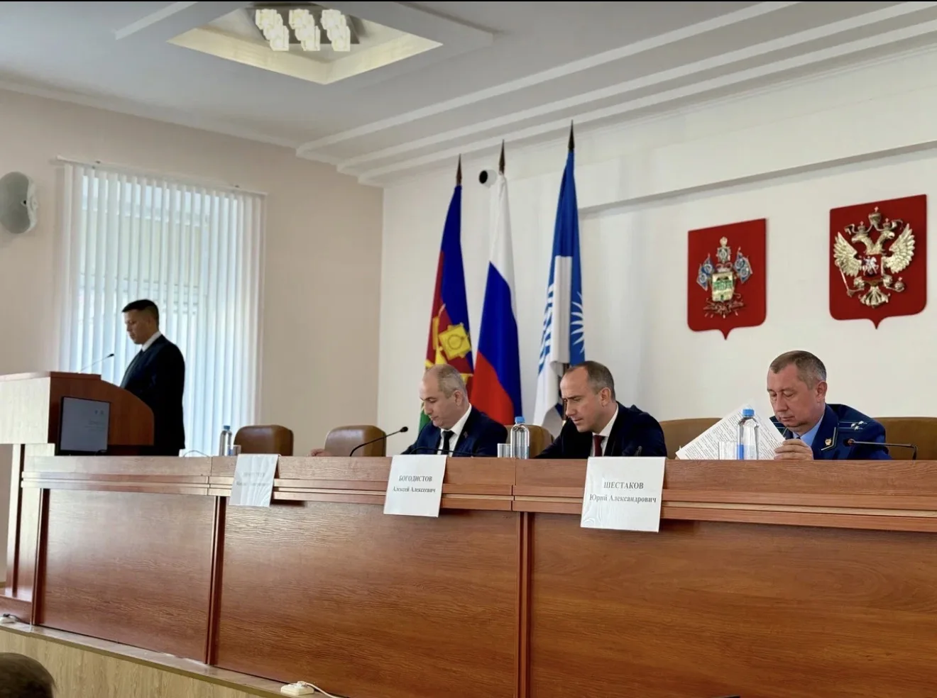 Сегодня вместе с коллегами, главой города Алексеем Богодистовым и прокурором Юрием Шест...