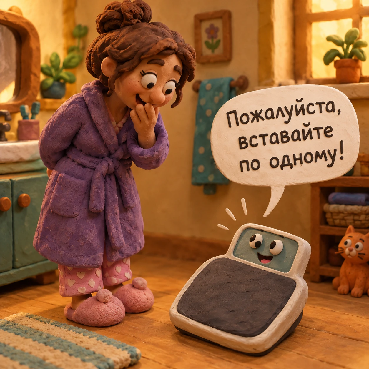 Сегодня купила говорящие весы, решила взвеситься, а они мне говорят "Пожалуйста, встава...