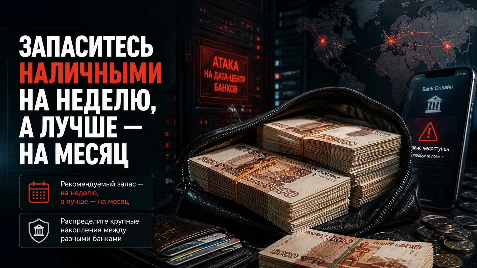 💵 Россиянам советуют запастись наличными на неделю, а лучше — на месяц