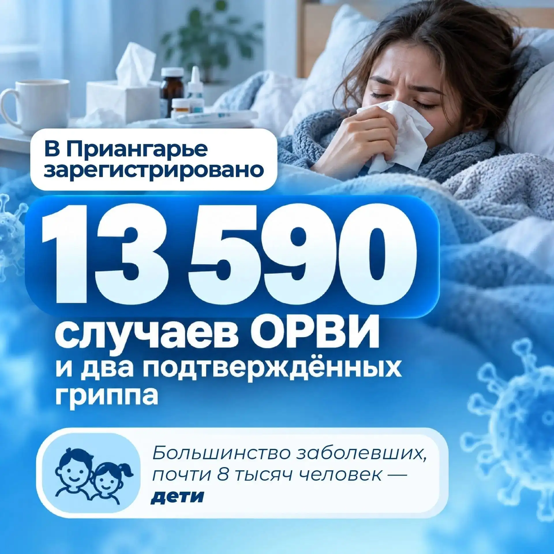 Сезон простуд в самом разгаре: за прошлую неделю в Иркутской области зарегистрировали 1...
