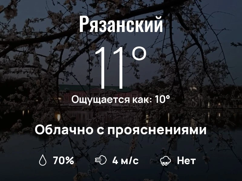 Что с погодой в Рязанском?