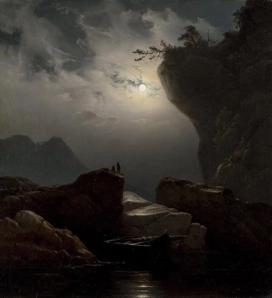 «Прибрежный пейзаж в лунном свете», 1851.