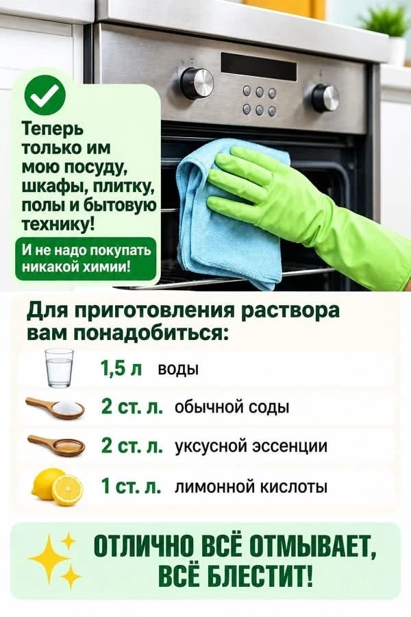 Универсальное средство для уборки без химии🧼