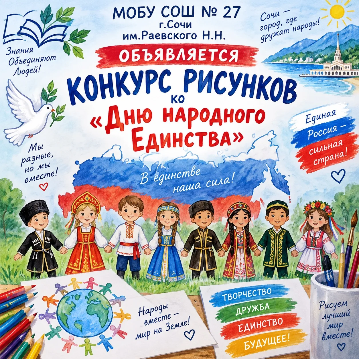🌟 Объявляем творческий конкурс ко Дню народного единства! 🌟
