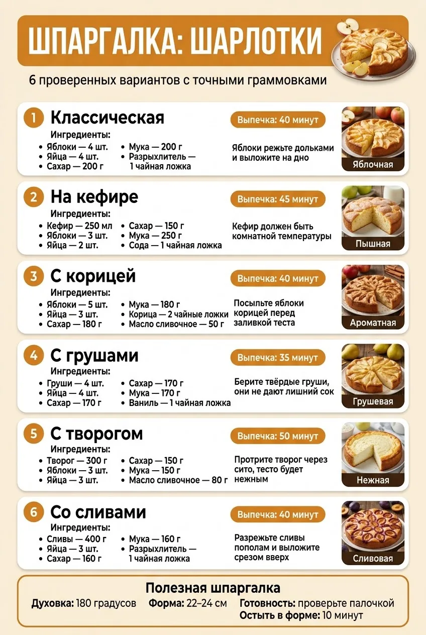Варианты шарлоток 🍏